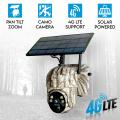 Elinz 4G Cellular PTZ Solar Powered Camouflage Outdoor Security Camera 3MP 2K HD Resolution PTZ IP65 for Trail Wildlife Surveillance CCTV Camera