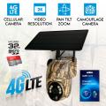 Elinz 4G Cellular PTZ Solar Powered Camouflage Outdoor Security Camera 3MP 2K HD Resolution IP65 for Trail Wildlife Surveillance CCTV 32GB Aldi