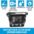Elinz Heavy Duty CCD IR 12V 24V Colour reversing camera BLACK