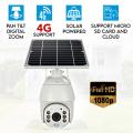 Elinz Wireless Solar Security 4G IP 1080P PTZ Outdoor Camera CCTV Waterproof Built-in Battery Pan Tilt Digital Zoom