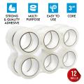 Big Packing Tape 50mm x 50M 50µ Micron 3" Core Quality Sealing Adhesive Clear Packaging 12 Rolls