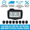 Elinz Wireless TPMS Tire Tyre Pressure Monitoring System 8x External Sensors Caravan