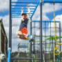 Ninja Cody on the Samurai frame by Mr Ninja Climbing Frames
