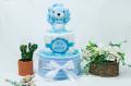 Personalised Baby Boy Nappy Cake – Blue Lion Theme