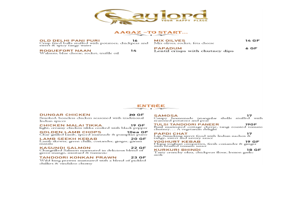 Dinner Menu