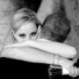Black and white wedding photo