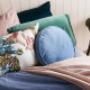 Velvet Pea Cushion - Blue
