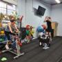 Semi private training session doing some cardio.