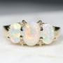 Coober Pedy White Opal Gold Ring