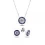 Evil eye Necklace and Stud Earrings