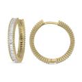 20MM BAGUETTE ETERNITY HOOP EARRINGS WITH CZ IN STERLING SILVER