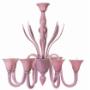 Murano Glass modern Pasta Pink 6 light Chandelier