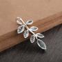 Sterling Silver Branch & Leaves Pendant with Blue Topaz