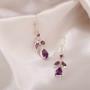 Sterling Silver Long Dangling Earring with Amethyst