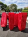 Reusable Red Plastic Boxes being delivered