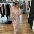 "Zoe" Full Length Skirt - BLUSH LEOPARD