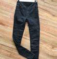 Detailed Knee Pull On Jeans - BLACK