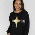 S & G Sweater Gold Star Leopard