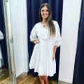 "Hyde Park" Crochet Trim Dress - WHITE