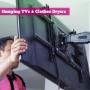Installation of brackets and frames to hang your TV and Clothes Dryer safely and securely.