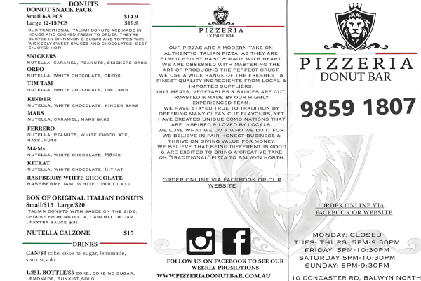 food menu