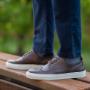 Brogue sneakers in brown leather