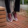 Burgundy leather sneakers
