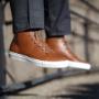 High top sneakers in cognac