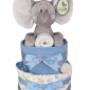 Two Tier Blue Elephant Nappy Cake