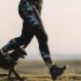 dog and owner running