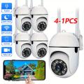 1 2 3 4pcs Outdoor Wireless IP Video Surveillance Camera, 1080P 2.4G WiFi Security Protection Monitor, Night Vision, APP Remote
