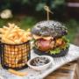 Cafe Nate - Black Burger with Fries