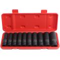 1 2 Inch Dr Deep SRUNV Impact Socket Set, 10Pcs, (10-24MM)