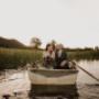Bride and Groom at Adams peak country estate in broke paddle in the end as the sunsets behind them - photographed by Thierry Boudan Photography