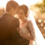 Bride and Groom hug in the sunset in Hunter Valley at Peterson house photographed by Thierry Boudan Photography