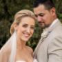 Bride and Groom smiling for camera wedding location papers creek barrel room Hunter Valley by Thierry Boudan Photography