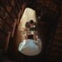 Ariel shot of Bride and Groom in tocal homestead Maitland by Thierry Boudan Photography