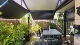 Roof to Fence Blind Patio Installation