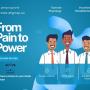 A promotional graphic by Enhance Health Group featuring three smiling professionals, highlighting services like exercise physiology and vocational rehabilitation, with the tagline 'From Pain to Power' and contact details.