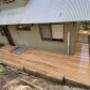 Australian Hardwood Decking with treated pine retaining wall