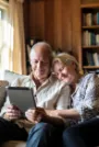 Couple relaxed with working IT
