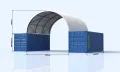 TS806 — 8m wide 20ft Container Dome Shelter