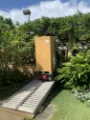Tracked carrier transporting air con unit